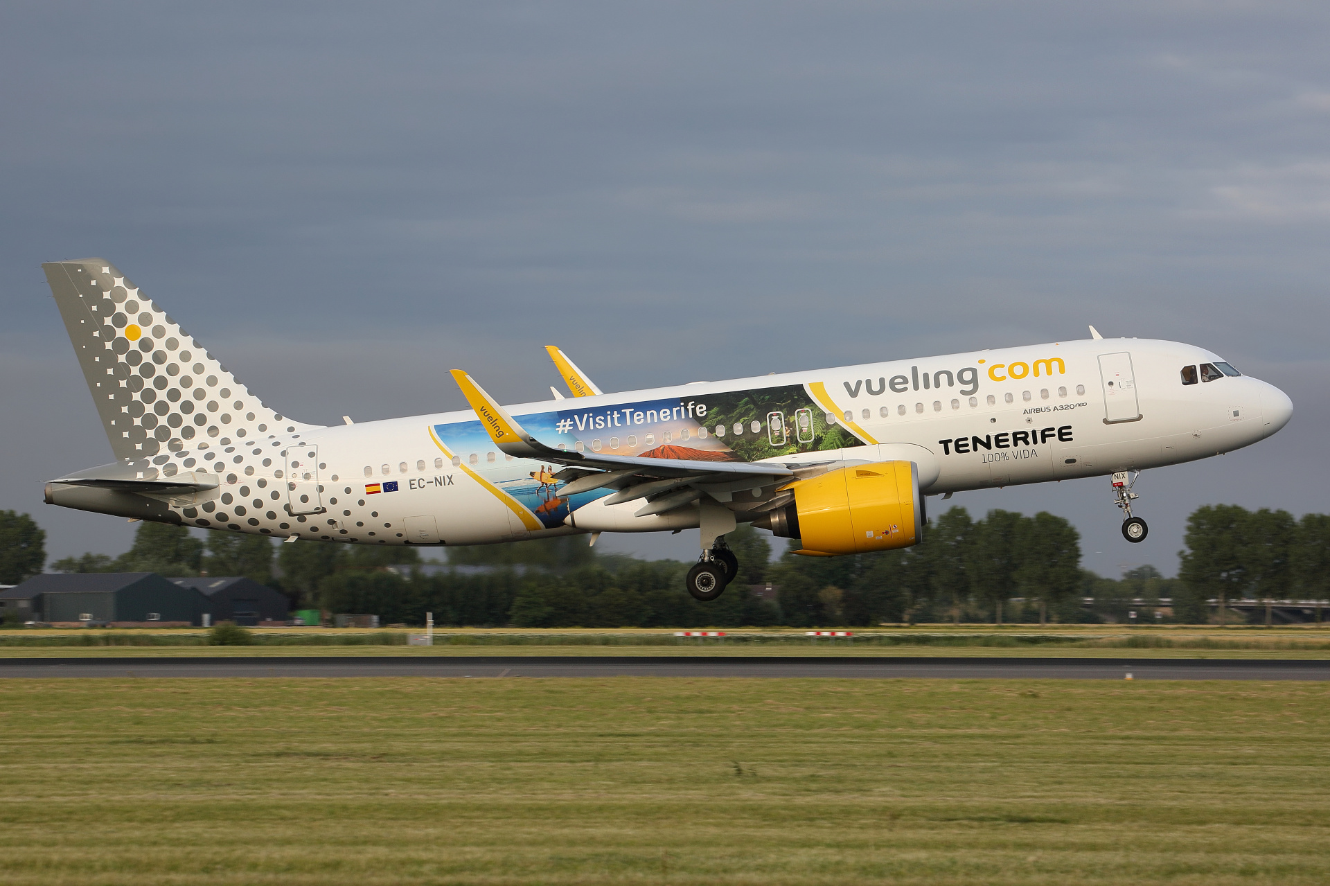 EC-NIX (Tenerife 100% Vida livery) (Aircraft » Schiphol Spotting » Airbus A320neo » Vueling Airlines)